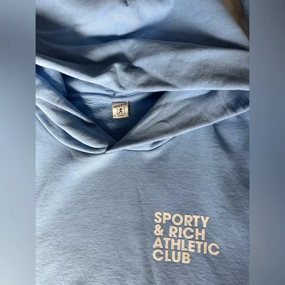 Designer! Hit deal!Blue sporty and rich hoodie size L - Picture 4 of 9